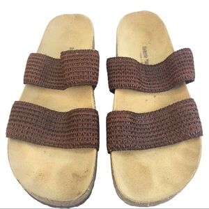 Roberia Marcucci footbed sandals slides 9 brown